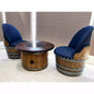Wine Barrel 2-Chair Mid-Barrel Table Set ( Whiskey Barrel Table-Barrel Chair)