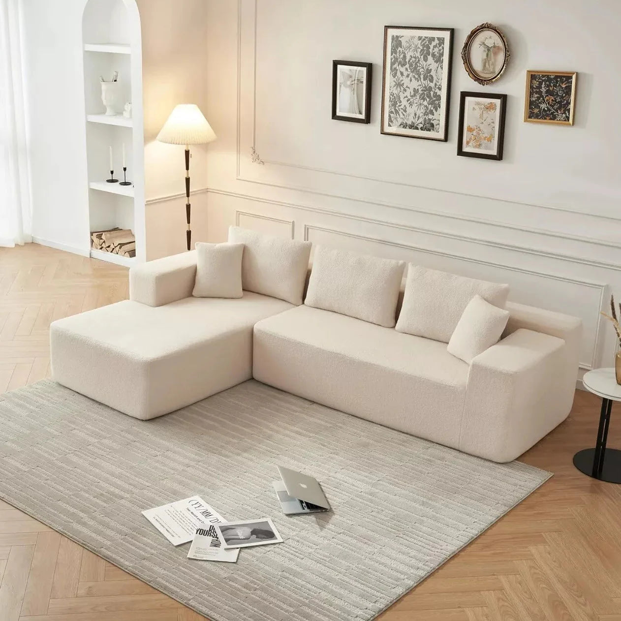 Modular Sectional Couch,Comfy Upholstered L-Shaped Sofa,Living Room Modern Couch